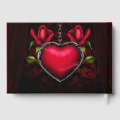 ゴシックロマンス赤いハートチェーン&バラパーソナライズ ゲストブック (裏面)