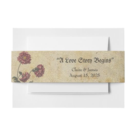 ゴシックロマ結婚ンスのベリーバンド – ダーク&エレガント 招待状ベリーバンド (正面例)