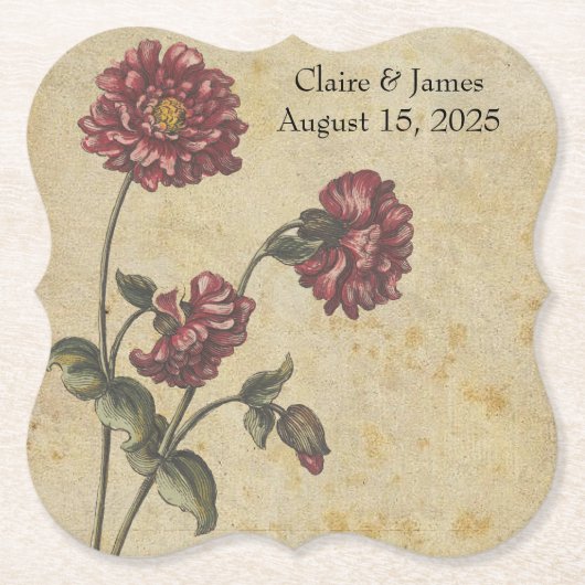 ゴシックロマ結婚ンス紙コースターダークエレガント ペーパーコースター (正面)