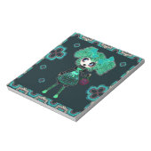 ゴシックロリータの子エメラルドと黒 ノートパッド (回転)