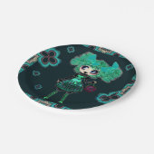 ゴシックロリータの子エメラルドと黒 ペーパープレート (アングル)