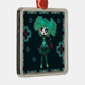 ゴシックロリータの子エメラルドと黒 メタルオーナメント (右)