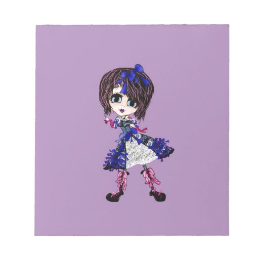 ゴシックロリータサピールブルーガーリーギフト ノートパッド (正面)