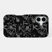 ゴシックローズと骨のパターン iPhone 16ケース (裏面横)