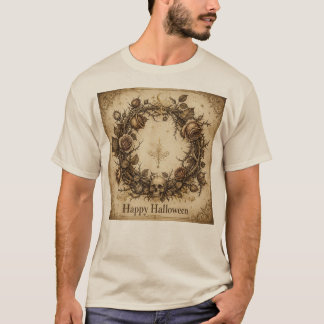 ゴシックローズスカルリース Tシャツ