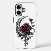 ゴシックローズ三日月ダークフラワーデザイン Case-Mate iPhoneケース (裏面)