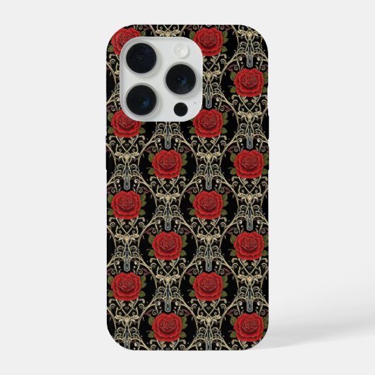 ゴシックローズ柄フォンケース iPhoneケース (裏面)