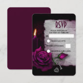 ゴシックローズ・キャンドル・パーチメント ウェディング RSVP (正面/裏面)