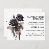 ゴシックローズ ハロウィンエンゲージメントパーティー ご招待 ポストカード (正面/裏面)