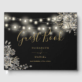 ゴシックローズ ブラック＆ゴールド ストリング ライト 結婚式 ゲストブック