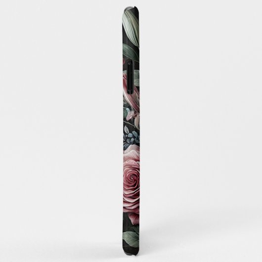 ゴシックワインレッドローズファインアートボタニカル絵を描ズ Case-Mate iPhoneケース (裏面/右)