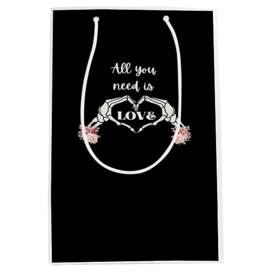 ゴシックヴァレンティクラシックズハート – スケルトンハンズ ミディアムペーパーバッグ (正面)