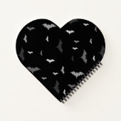 ゴシックヴァンパイアこうもりハート形状スパイラルノートブック ノートブック (裏面)