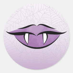 ゴシックヴァンパイアリップハロウィーン誕生日ラウンドステッカー ラウンドシール