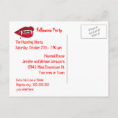 ゴシックヴァンパイアリップハローウィンパーティ招待状 インビテーションポストカード (裏面)