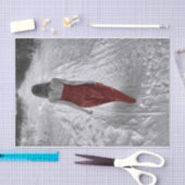 ゴシックヴィンテージガールレッドドレスデカップアート 薄葉紙 (クラフト)