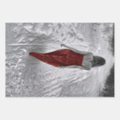 ゴシックヴィンテージガールレッドドレスデコパージュアート ラッピングペーパーシート (正面2)