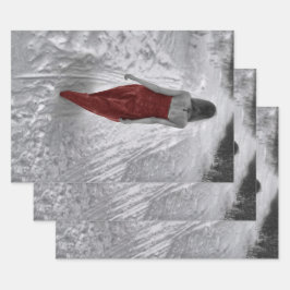 ゴシックヴィンテージガールレッドドレスデコパージュアート ラッピングペーパーシート