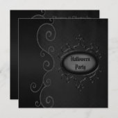 ゴシックヴィンテージスエレガントワールズハローウィンパーティ 招待状 (正面/裏面)
