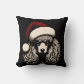 ゴシックヴィンテージスタイルクリスマスプードル クッション (正面)