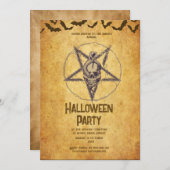 ゴシックヴィンテージスプキースカルハロウィーン招待 招待状 (正面/裏面)