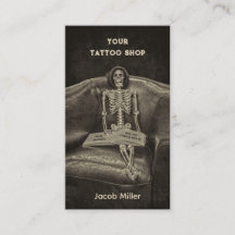 ゴシックヴィンテージセピア骨格タトゥーショップ