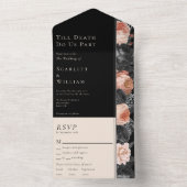 ゴシックヴィンテージティルデスのメニュー選択RSVP 結婚's オールインワン招待状 (内側)