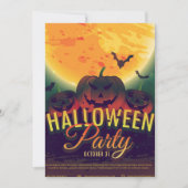 ゴシックヴィンテージハロウィン誕生日パーティー 招待状 (正面)