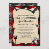 ゴシックヴィンテージハロウィーンスポオクタキュラ招待状 招待状 (正面/裏面)