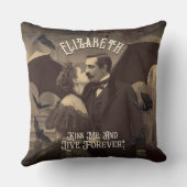 ゴシックヴィンテージビクトリアンドラキュラキスハロウィーン クッション (裏面)