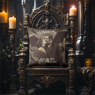 ゴシックヴィンテージビクトリアンドラキュラキスハロウィーン クッション