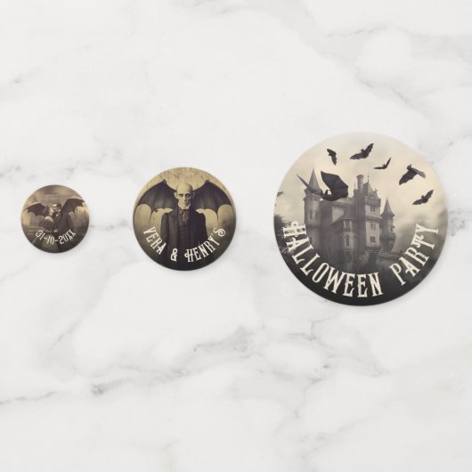 ゴシックヴィンテージビクトリアンドラキュラハロウィーン コンフェッティ (裏面)