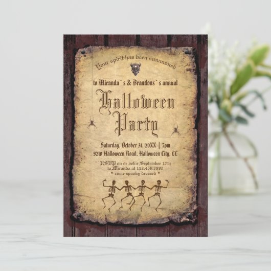 ゴシックヴィンテージビクトリアンハローウィンパーティ 招待状 (スタンド正面)