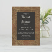 ゴシックヴィンテージブラウンダマスクシルクブライダルシャワー 招待状 (スタンド正面)