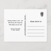 ゴシックヴィンテージブラックスカルタロットハローウィンパーティ インビテーションポストカード (裏面)