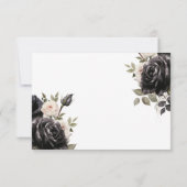 ゴシックヴィンテージブラックダークバラ結婚式RSVP 出欠カード (裏面)