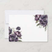 ゴシックヴィンテージブラックダーク牡丹ウェディングRSVP 出欠カード (裏面)