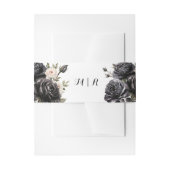 ゴシックヴィンテージブラックバラ招待状用帯 招待状ベリーバンド (正面例)