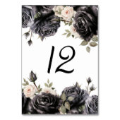 ゴシックヴィンテージブラックバラ花結婚ズ テーブルナンバー (裏面)