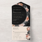 ゴシックヴィンテージブラックメニュー選択RSVP 結婚's オールインワン招待状 (内側)
