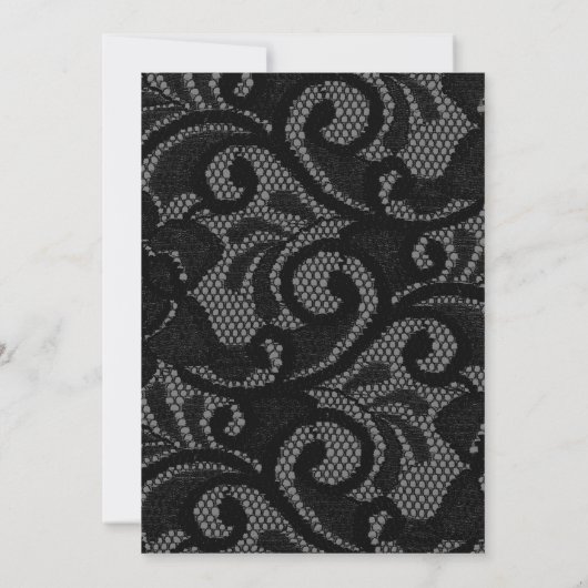 ゴシックヴィンテージブラック結婚アーチ前夜 招待状 (裏面)