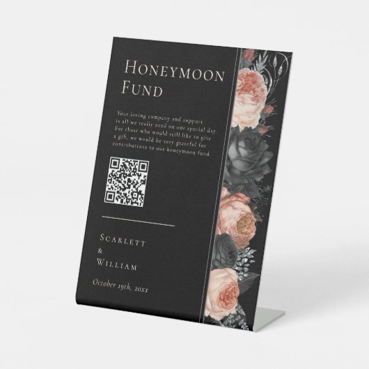 ゴシックヴィンテージブラック結婚ズ新婚旅行ファンドのサイン 台座サイン (正面)