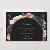 ゴシックヴィンテージブラック結婚ズ・グロムスマン案 招待状 (裏面)