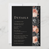 ゴシックヴィンテージブラック結婚モノグラム 招待状 (裏面)