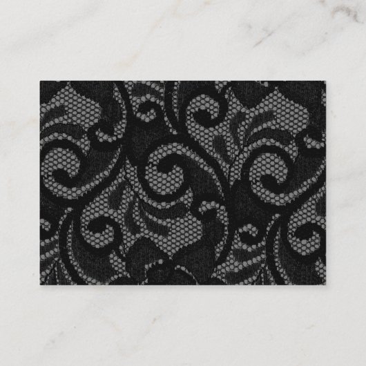 ゴシックヴィンテージブラック赤面ウェディングレセプション エンクロージャーカード (裏面)