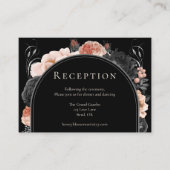 ゴシックヴィンテージブラック赤面ウェディングレセプション エンクロージャーカード (正面)