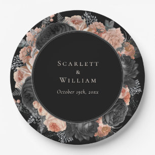 ゴシックヴィンテージブラック赤面ズ ペーパープレート