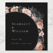 ゴシックヴィンテージブラック赤面ズ ワインラベル (シングルラベル)