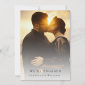 ゴシックヴィンテージブラック赤面写真婚約した 招待状 (正面)