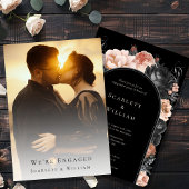 ゴシックヴィンテージブラック赤面写真婚約した 招待状